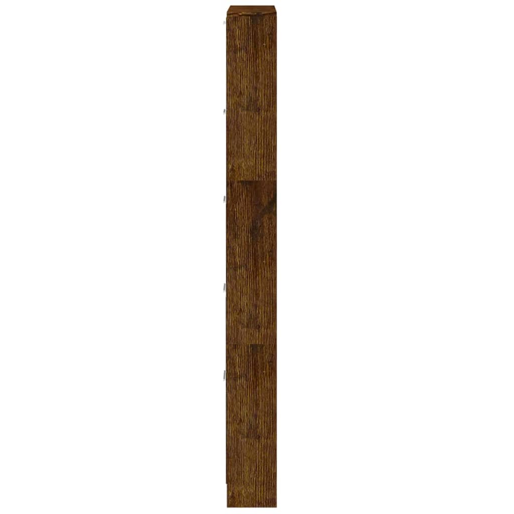 Shoe Cabinet Smoked Oak 59x17x169 cm Engineered Wood