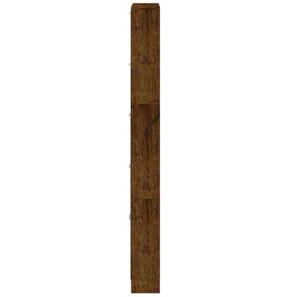 Shoe Cabinet Smoked Oak 59x17x169 cm Engineered Wood
