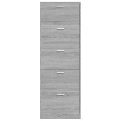 Shoe Cabinet Grey Sonoma 59x17x169 cm Engineered Wood