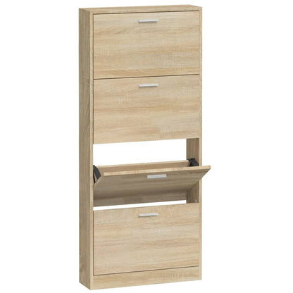 Shoe Cabinet Oak 59x17x150 cm Engineered Wood