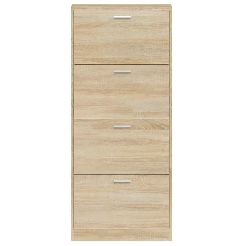 Shoe Cabinet Oak 59x17x150 cm Engineered Wood