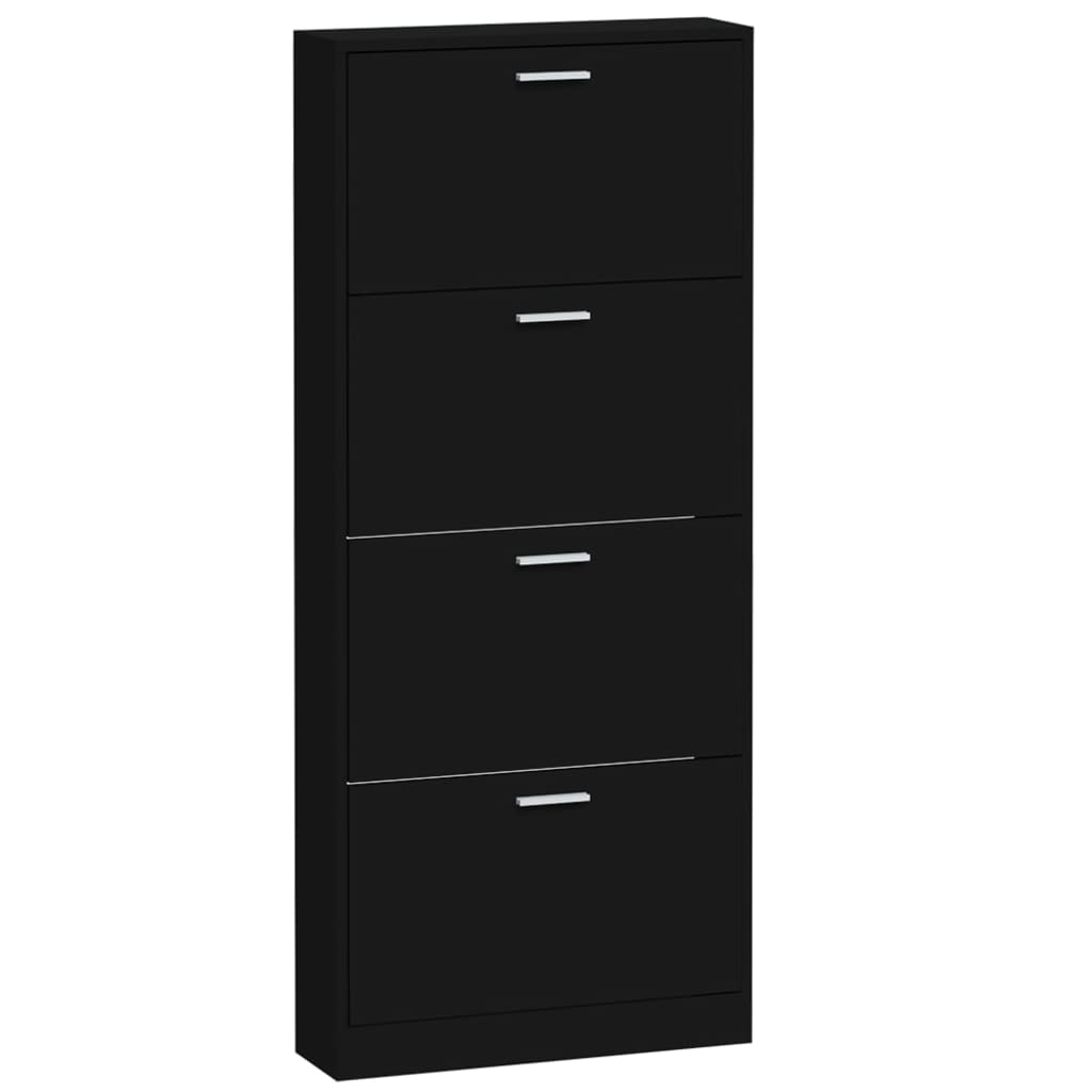 Shoe Cabinet Black 59x17x150 cm Engineered Wood