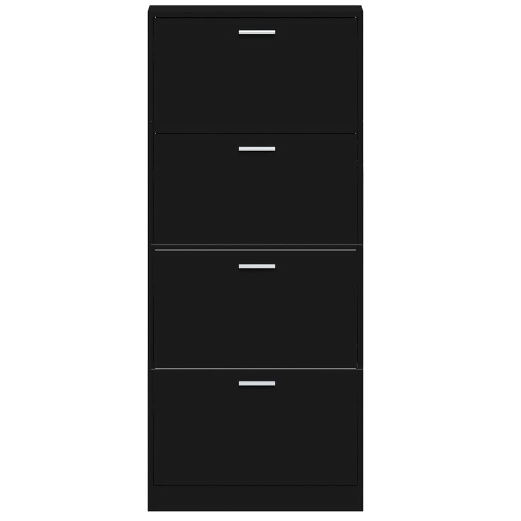 Shoe Cabinet Black 59x17x150 cm Engineered Wood