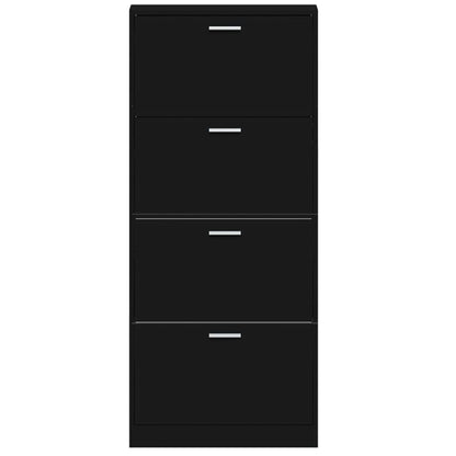 Shoe Cabinet Black 59x17x150 cm Engineered Wood