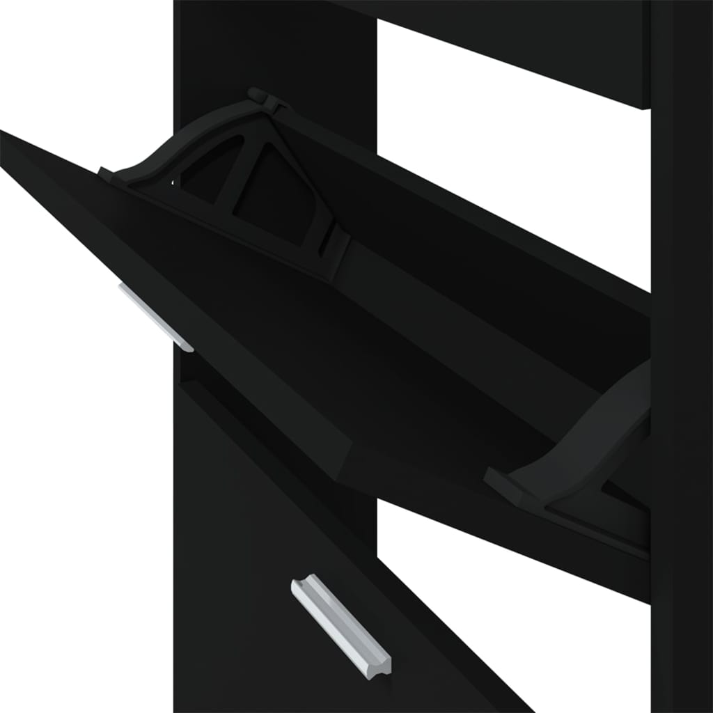 Shoe Cabinet Black 59x17x150 cm Engineered Wood