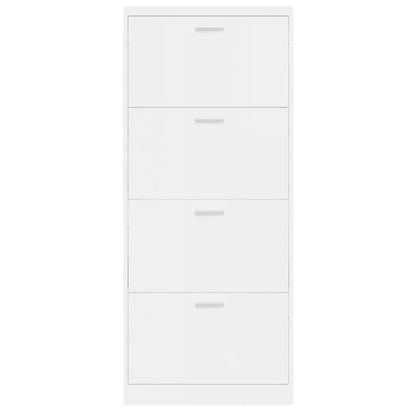 Shoe Cabinet High Gloss White 59x17x150 cm Engineered Wood