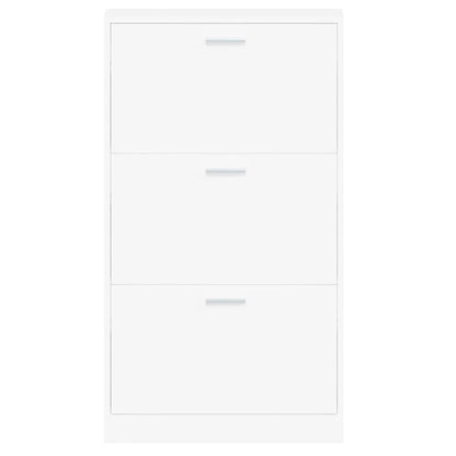 Shoe Cabinet White 59x17x108 cm Engineered Wood