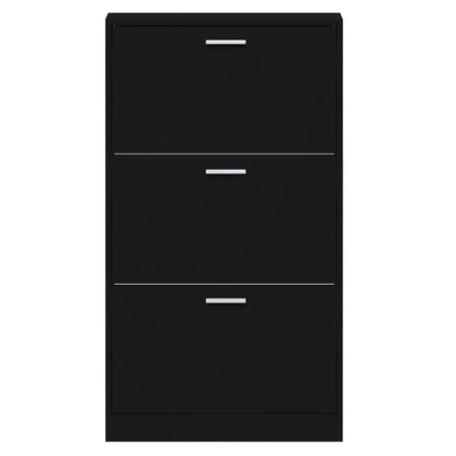 Shoe Cabinet Black 59x17x108 cm Engineered Wood