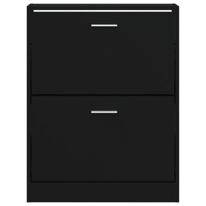 Shoe Cabinet Black 59x17x81 cm Engineered Wood