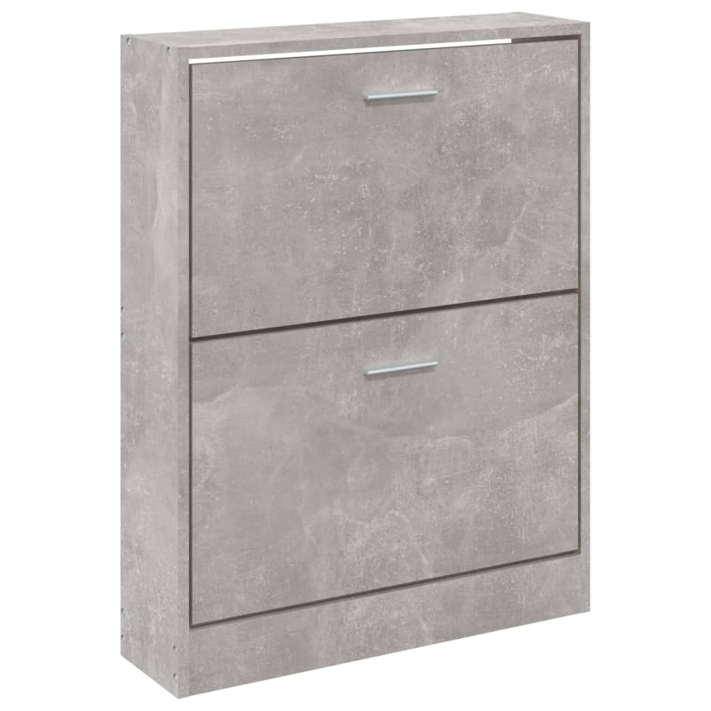 Shoe Cabinet Concrete Grey 59x17x81 cm Engineered Wood