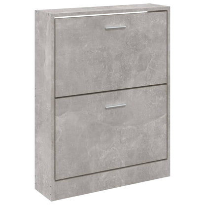 Shoe Cabinet Concrete Grey 59x17x81 cm Engineered Wood