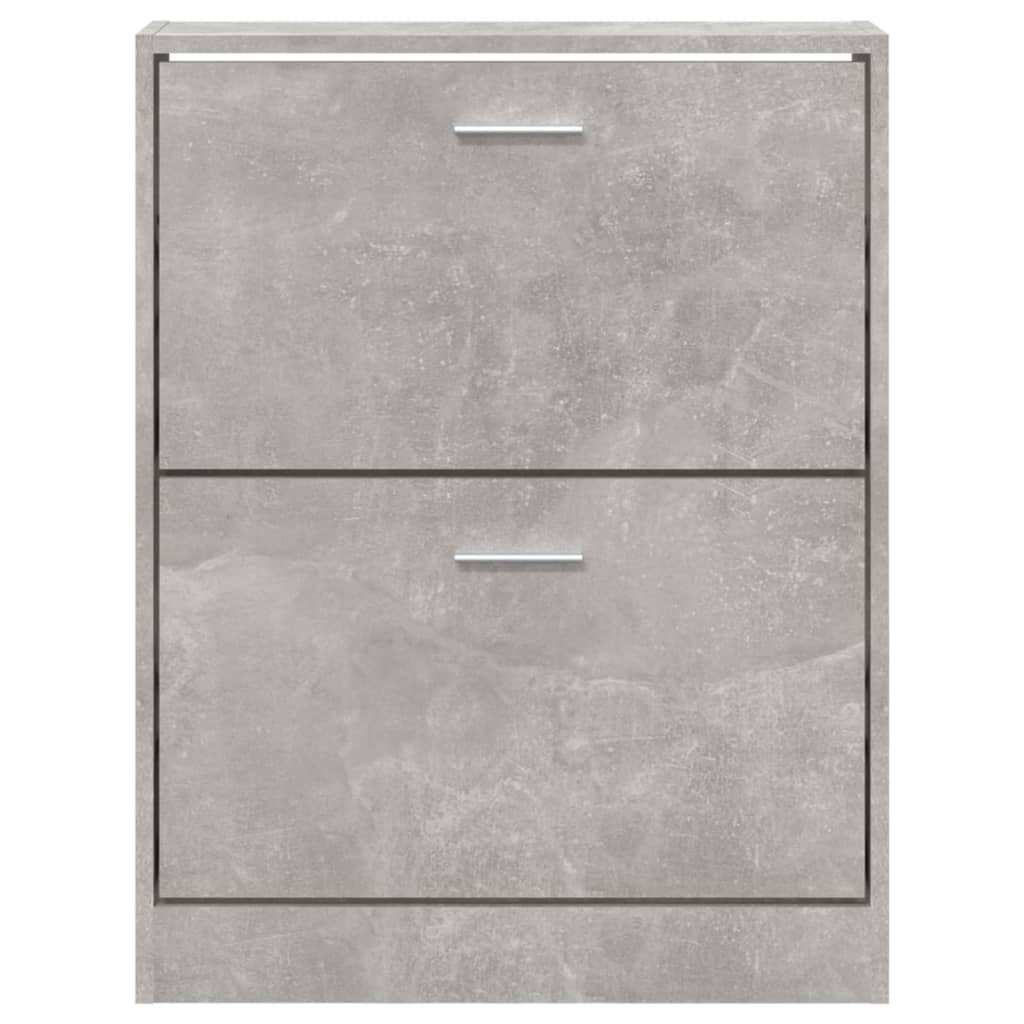 Shoe Cabinet Concrete Grey 59x17x81 cm Engineered Wood