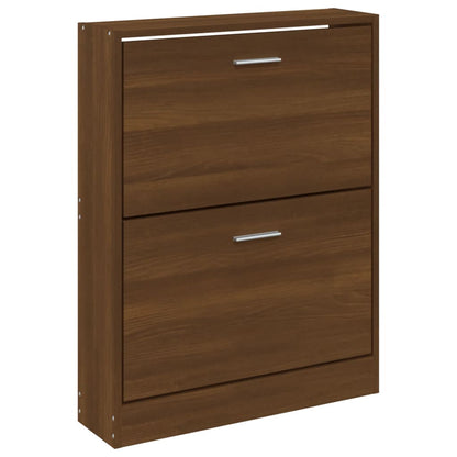 Shoe Cabinet Brown Oak 59x17x81 cm Engineered Wood