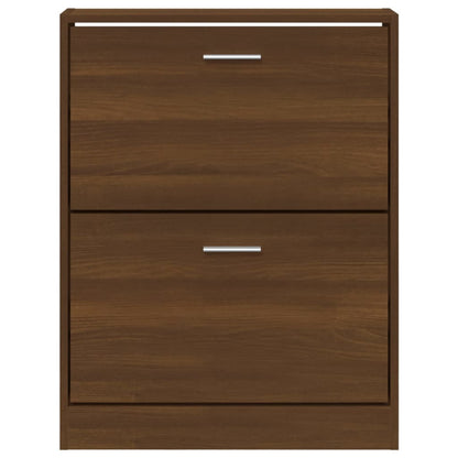 Shoe Cabinet Brown Oak 59x17x81 cm Engineered Wood