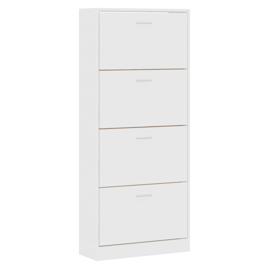 Shoe Cabinet White 63x24x147 cm Engineered Wood