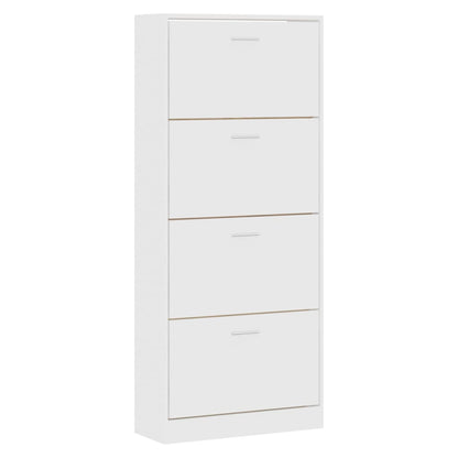 Shoe Cabinet White 63x24x147 cm Engineered Wood