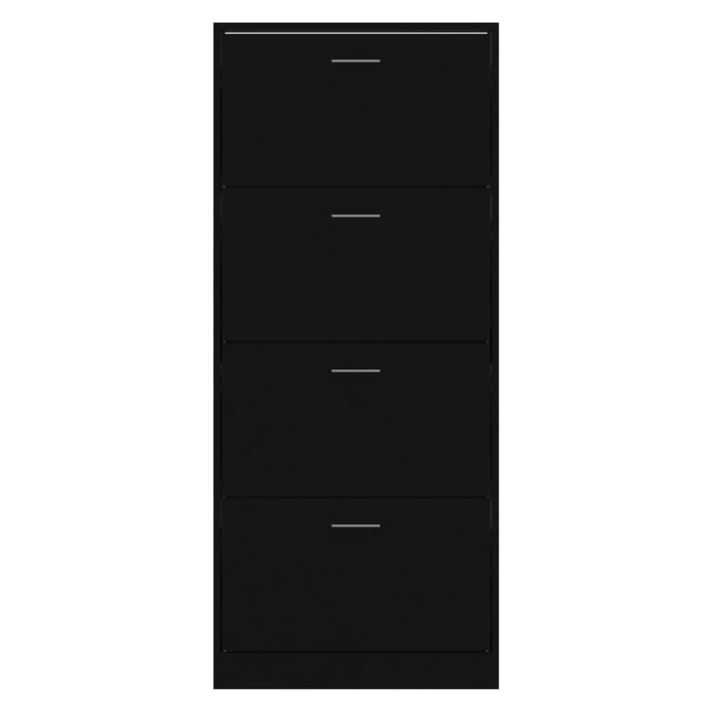 Shoe Cabinet Black 63x24x147 cm Engineered Wood