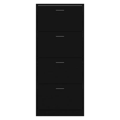 Shoe Cabinet Black 63x24x147 cm Engineered Wood