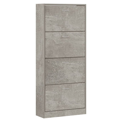 Shoe Cabinet Concrete Grey 63x24x147 cm Engineered Wood