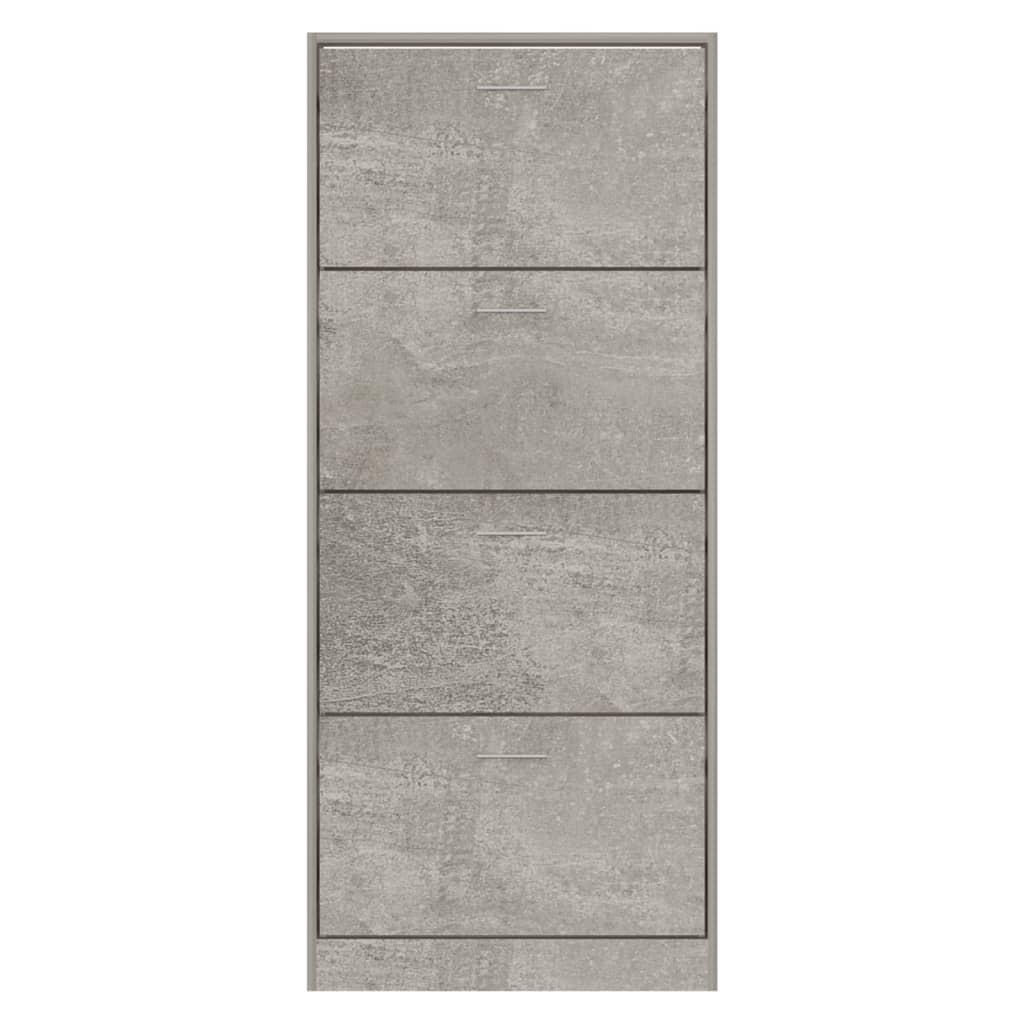 Shoe Cabinet Concrete Grey 63x24x147 cm Engineered Wood