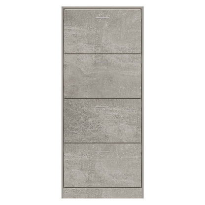 Shoe Cabinet Concrete Grey 63x24x147 cm Engineered Wood