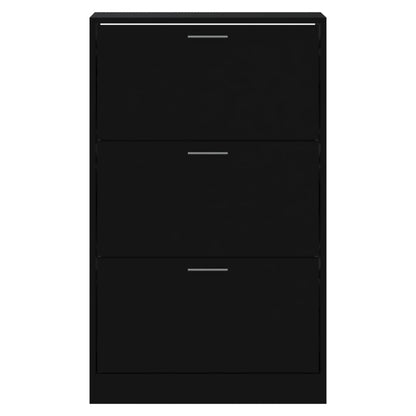 Shoe Cabinet Black 63x24x103 cm Engineered Wood