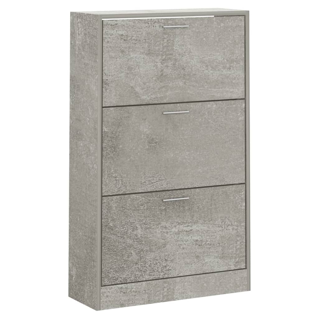 Shoe Cabinet Concrete Grey 63x24x103 cm Engineered Wood