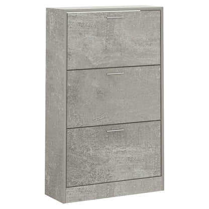 Shoe Cabinet Concrete Grey 63x24x103 cm Engineered Wood