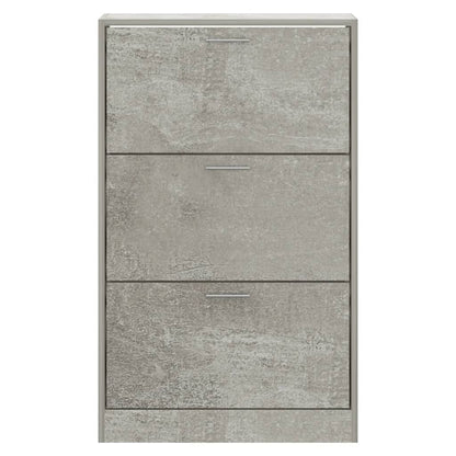 Shoe Cabinet Concrete Grey 63x24x103 cm Engineered Wood