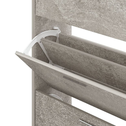 Shoe Cabinet Concrete Grey 63x24x103 cm Engineered Wood