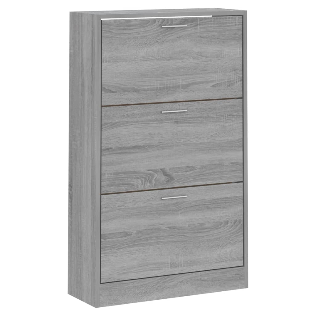 Shoe Cabinet Grey Sonoma 63x24x103 cm Engineered Wood