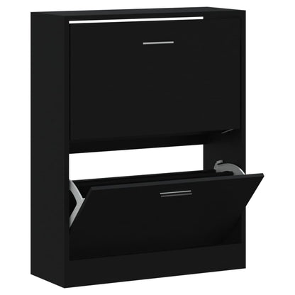 Shoe Cabinet Black 63x24x81 cm Engineered Wood