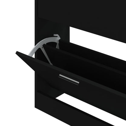 Shoe Cabinet Black 63x24x81 cm Engineered Wood