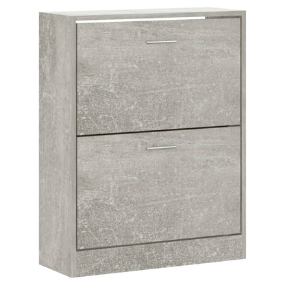 Shoe Cabinet Concrete Grey 63x24x81 cm Engineered Wood