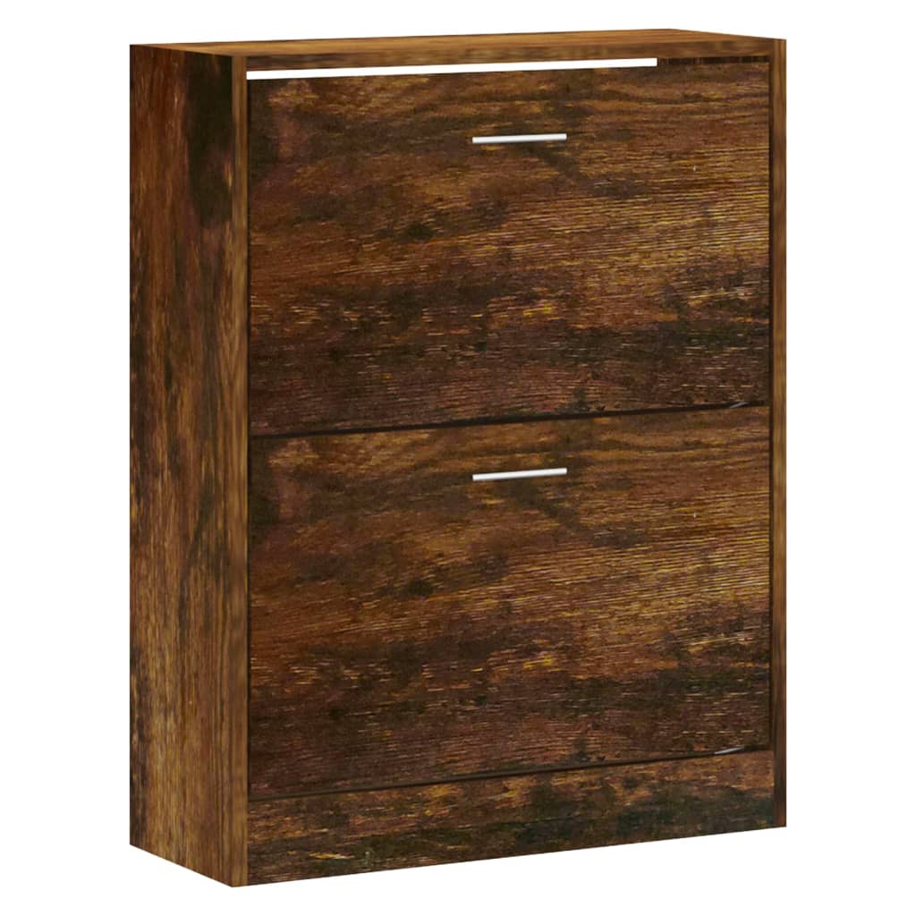 Shoe Cabinet Smoked Oak 63x24x81 cm Engineered Wood