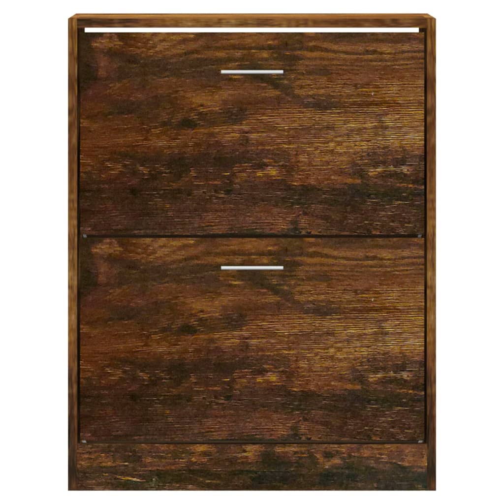 Shoe Cabinet Smoked Oak 63x24x81 cm Engineered Wood