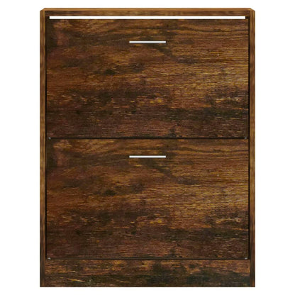 Shoe Cabinet Smoked Oak 63x24x81 cm Engineered Wood