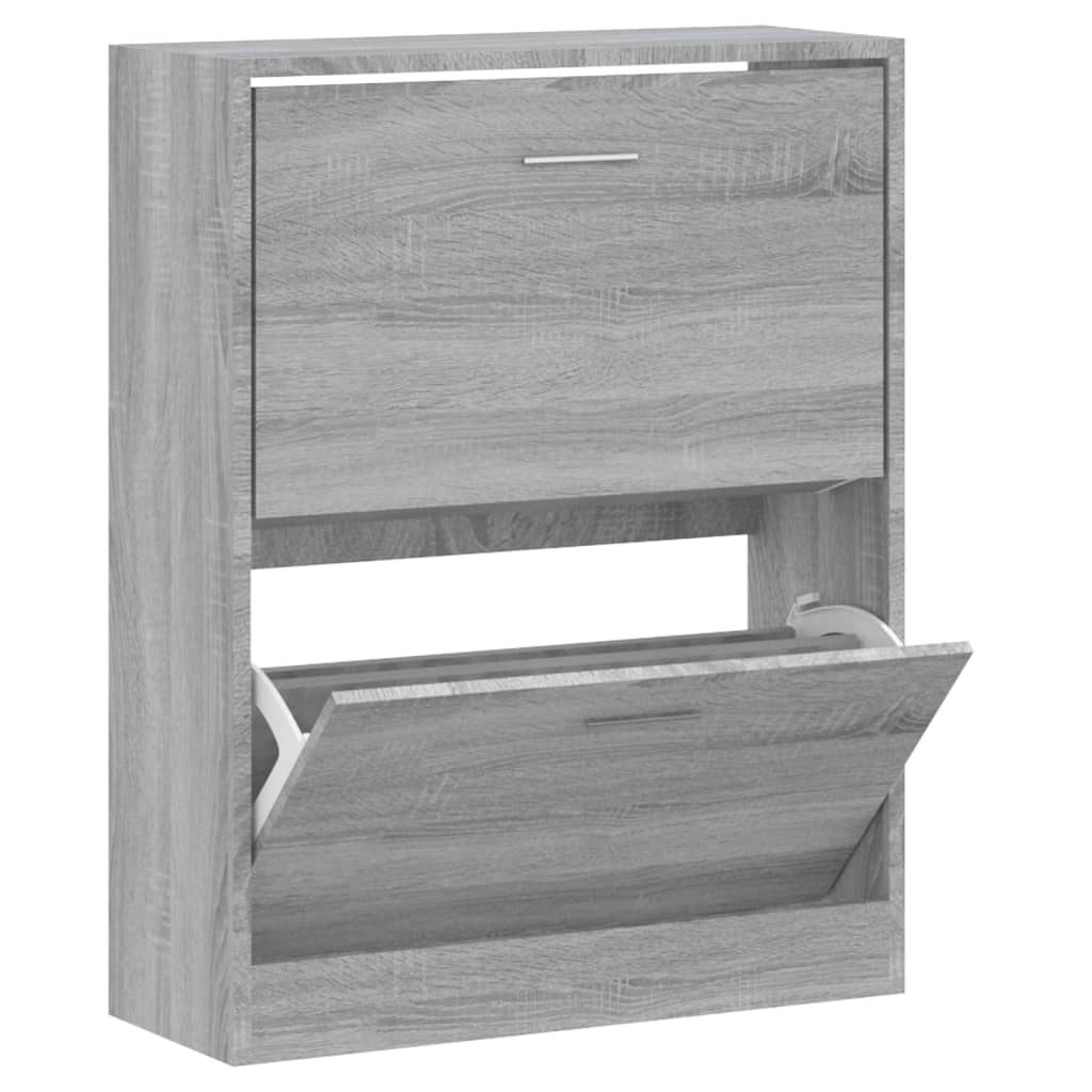 Shoe Cabinet Grey Sonoma 63x24x81 cm Engineered Wood