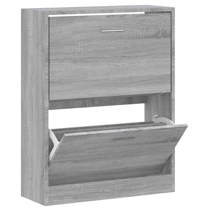 Shoe Cabinet Grey Sonoma 63x24x81 cm Engineered Wood