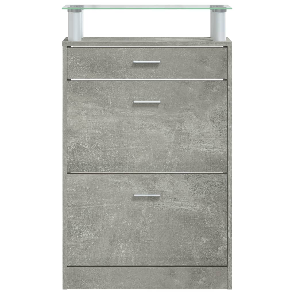 Shoe Cabinet Concrete Grey 63x24x104 cm Engineered Wood