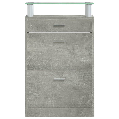 Shoe Cabinet Concrete Grey 63x24x104 cm Engineered Wood