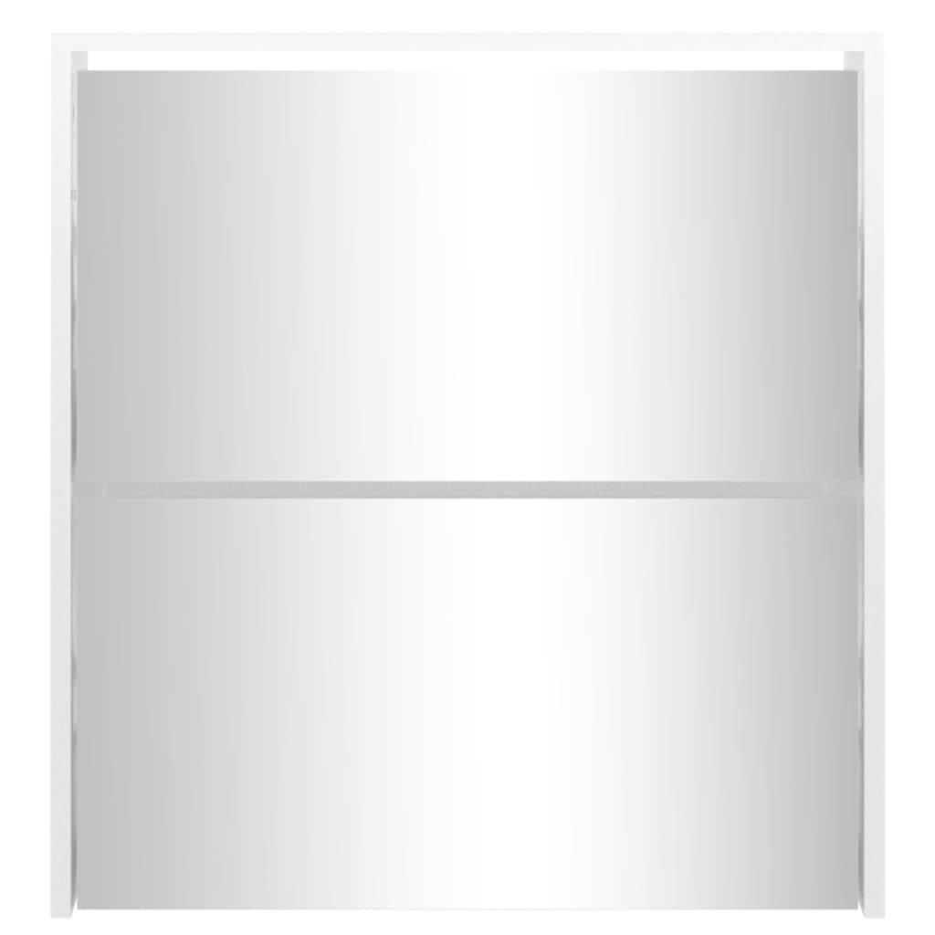 Shoe Cabinet with Mirror 2-Layer High Gloss White 63x17x67 cm