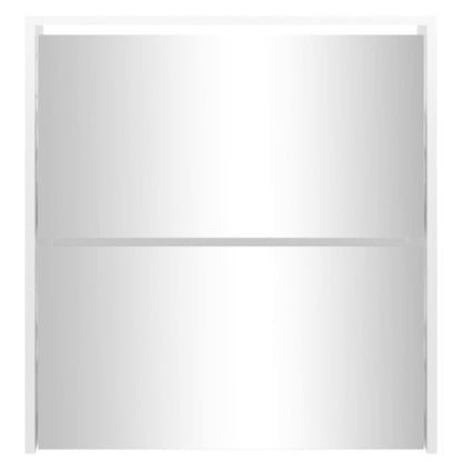 Shoe Cabinet with Mirror 2-Layer High Gloss White 63x17x67 cm