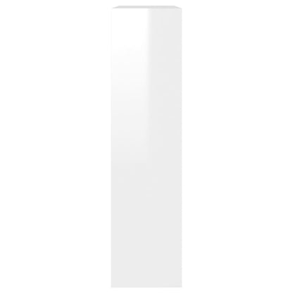 Shoe Cabinet with Mirror 2-Layer High Gloss White 63x17x67 cm