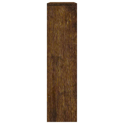 Shoe Cabinet with Mirror 2-Layer Smoked Oak 63x17x67 cm