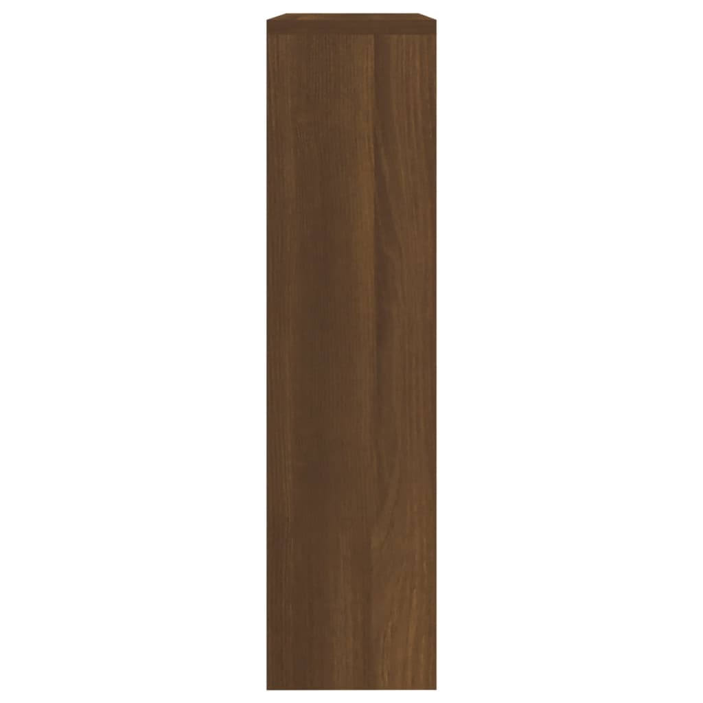 Shoe Cabinet with Mirror 2-Layer Brown Oak 63x17x67 cm