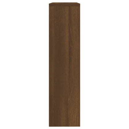 Shoe Cabinet with Mirror 2-Layer Brown Oak 63x17x67 cm
