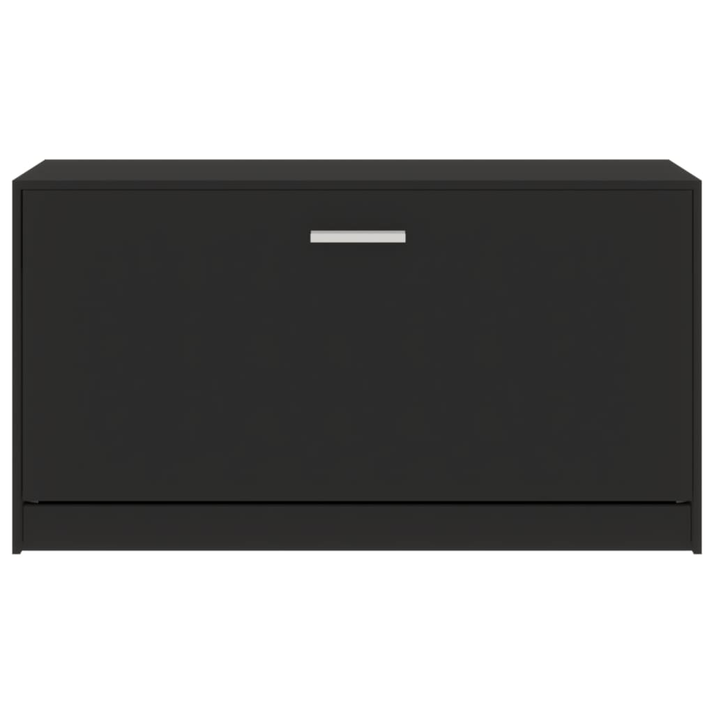 Shoe Bench Black 80x24x45 cm Engineered Wood