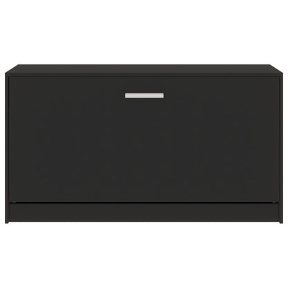 Shoe Bench Black 80x24x45 cm Engineered Wood