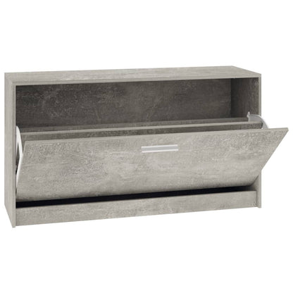 Shoe Bench Concrete Grey 80x24x45 cm Engineered Wood